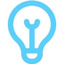 Lightbulb icon light blue