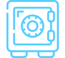Safe icon light blue