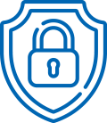 Shield lock dark blue icon